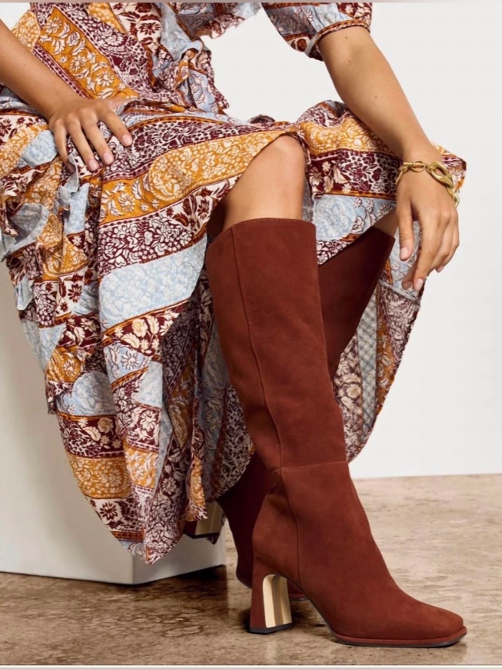 Sam Edelman Isabel knee high boots -brown suede 7.5 - Picture 10 of 13